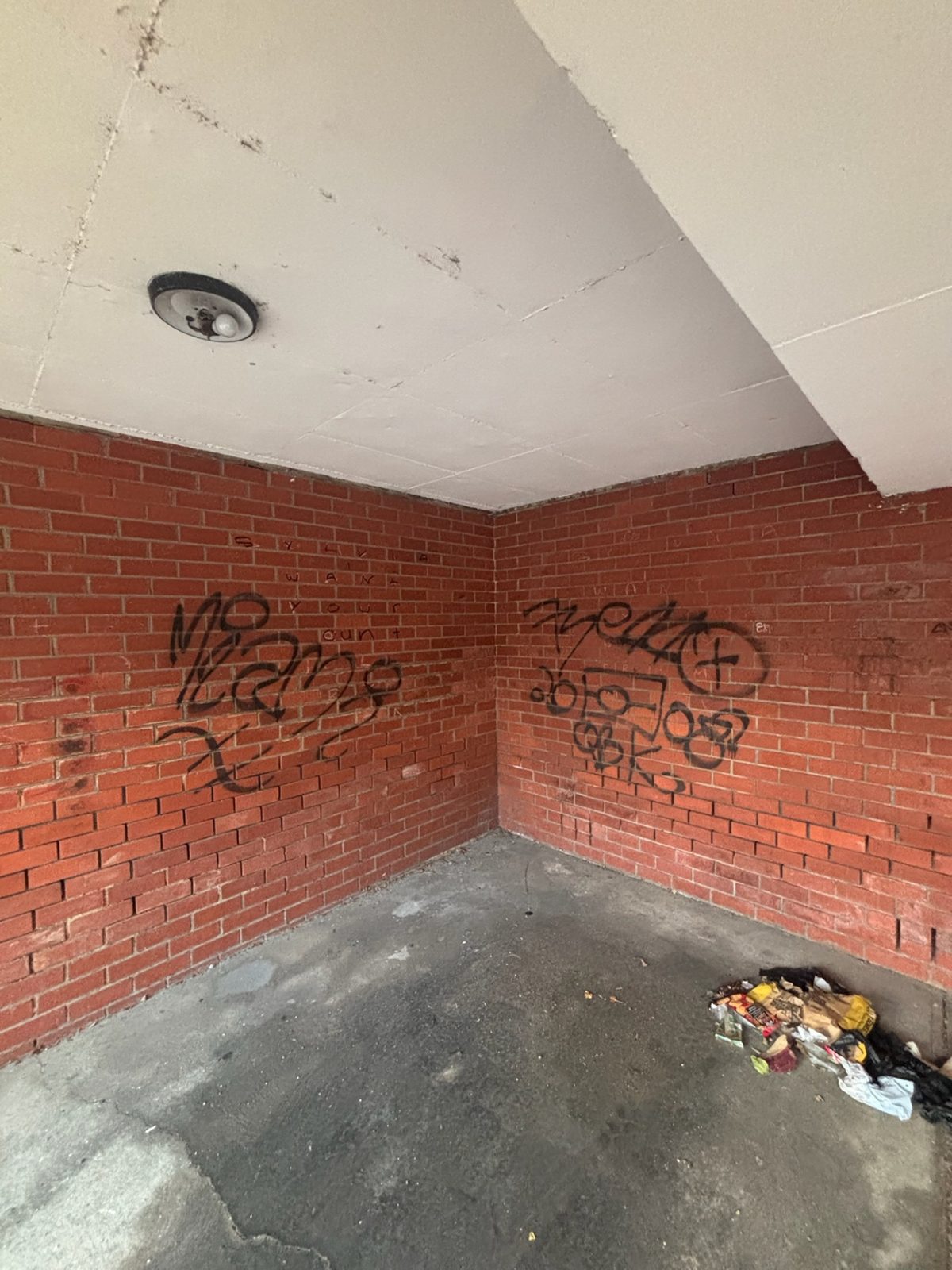 Graffiti removal  before