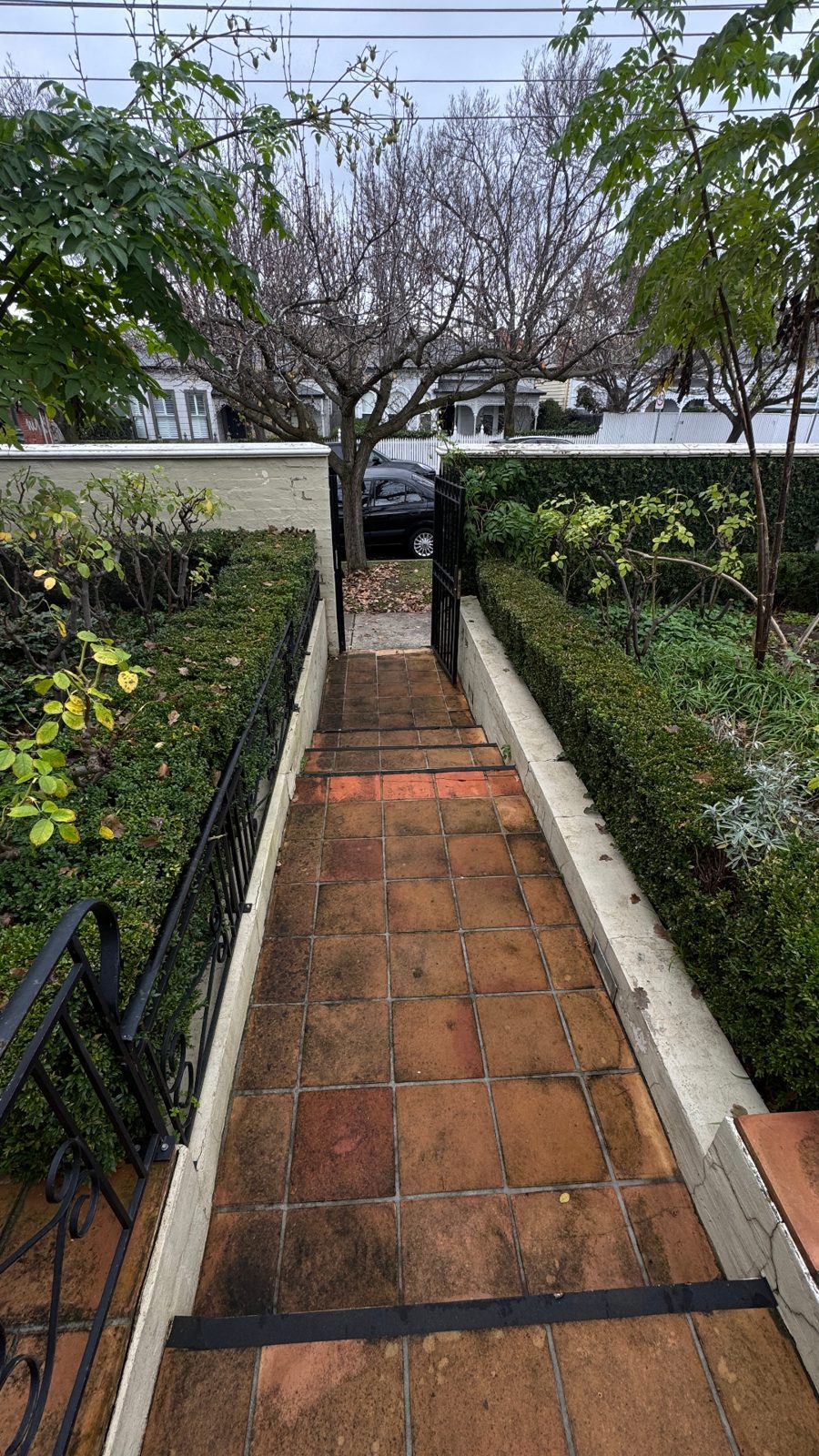 Tiled garden path  before