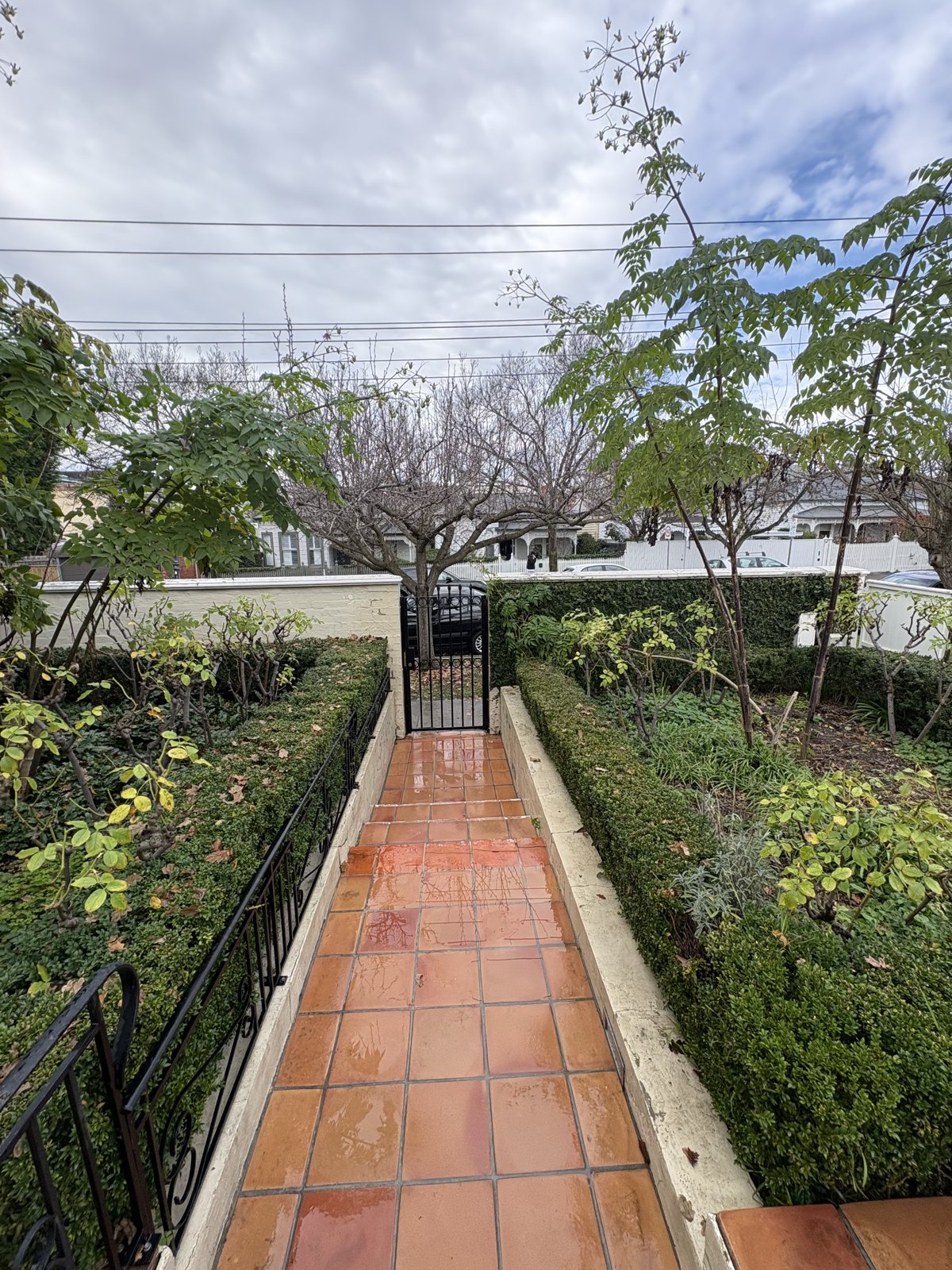 Tiled garden path  after